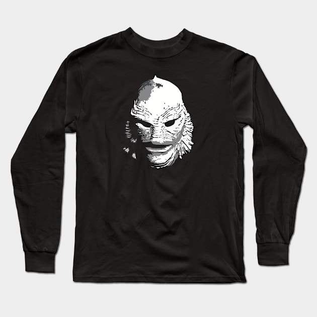 The Creature greyscale Long Sleeve T-Shirt by @johnnehill